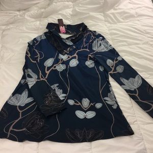 NWT Azalea by Firmiana 1XL botanical print tunic